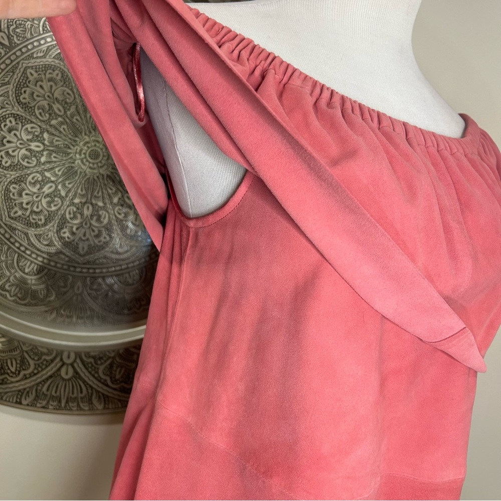 AS by DF Pink Leather Strapless Top Size : Medium - Picture 3 of 10